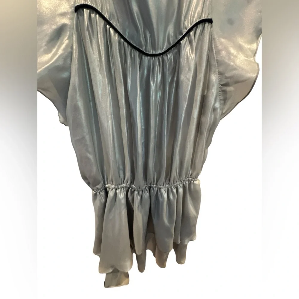 Girl’s Zadig & Voltaire Freja Silver Metallic Ruffled Dress: Size 10 - Picture 5 of 12